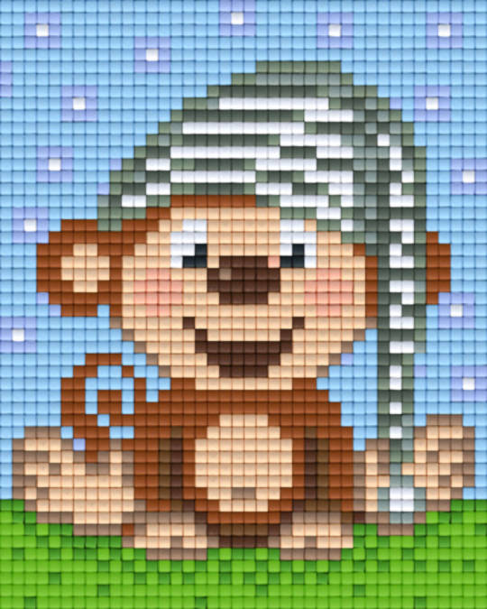 Monkey Night Cap One [1] Baseplate PixelHobby Mini-mosaic Art Kits
